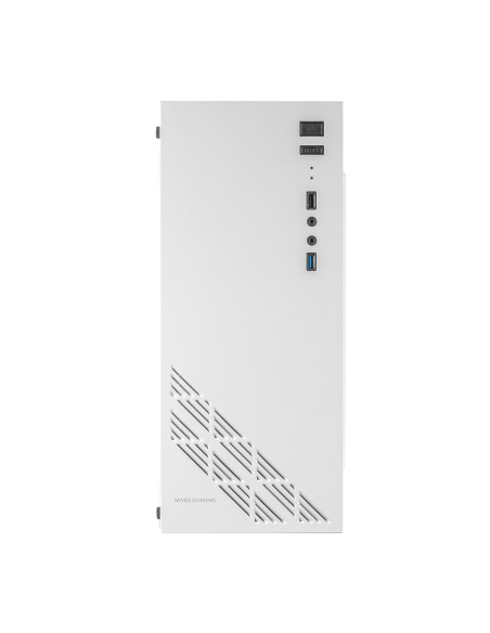 Mars Gaming MC100W - Caja Gaming ATX, ventilador 90mm FRGB, ventilación convect-cool, color blanco