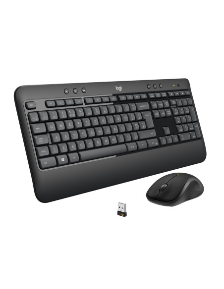Logitech 920-008680 teclado Ratón incluido Universal RF inalámbrico QWERTY Español Negro, Blanco