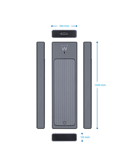 Ewent EW7022 caja para disco duro externo Caja externa para unidad de estado sólido (SSD) Gris M.2