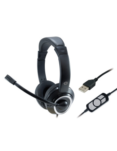 Conceptronic POLONA Auriculares Alámbrico Diadema Llamadas Música USB tipo A Negro