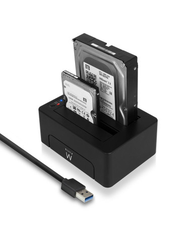 Ewent EW7014 base de conexión para disco duro USB 3.2 Gen 1 (3.1 Gen 1) Type-A Negro