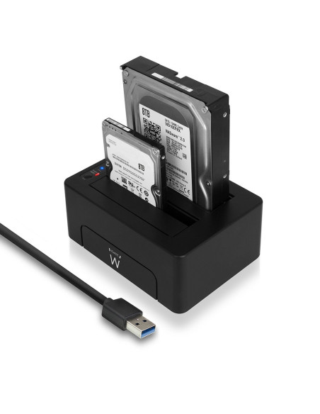 Ewent EW7014 base de conexión para disco duro USB 3.2 Gen 1 (3.1 Gen 1) Type-A Negro