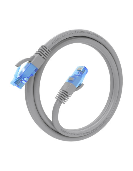AISENS Cable De Red Latiguillo RJ45 Cat.6 UTP AWG26 CCA, Gris, 1.5 m