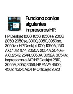 HP Cartucho de tinta original 301 negro