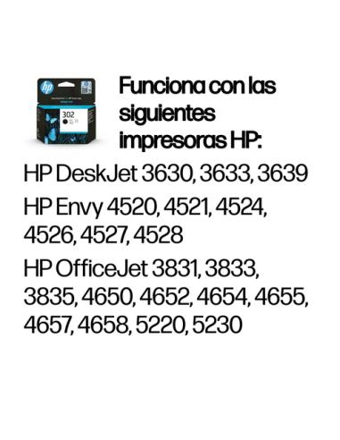 HP Cartucho de tinta original 302 negro