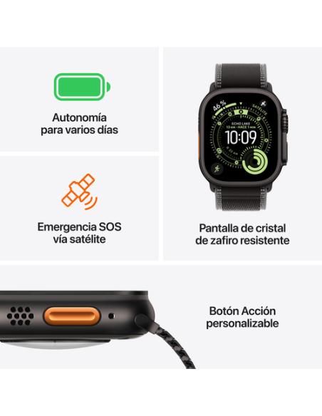 Apple Watch Ultra 3 OLED 49 mm Digital 422 x 514 Pixeles Pantalla táctil 5G Titanio Wifi GPS (satélite)