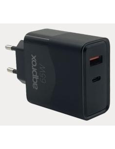 Approx APPUSBWALL65W cargador de dispositivo móvil Universal Negro Corriente alterna Carga rápida Interior