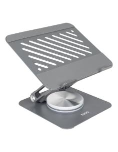 TooQ Soporte Elevador con rotación 360° y ajustable, para dispositivos de hasta 13”, Color Gris Oscuro