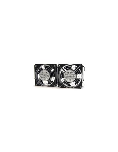 POWERGREEN RAC-00003-ST DOBLE VENTILADOR DE 12 CM PARA ARMARIO RACK