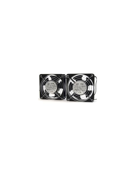 POWERGREEN RAC-00003-ST DOBLE VENTILADOR DE 12 CM PARA ARMARIO RACK