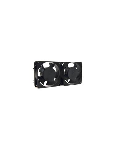 POWERGREEN RAC-00003-ST DOBLE VENTILADOR DE 12 CM PARA ARMARIO RACK