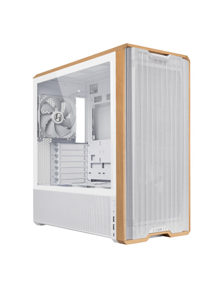 Lian Li Lancool LAN217W carcasa de ordenador Midi Tower Blanco, Madera