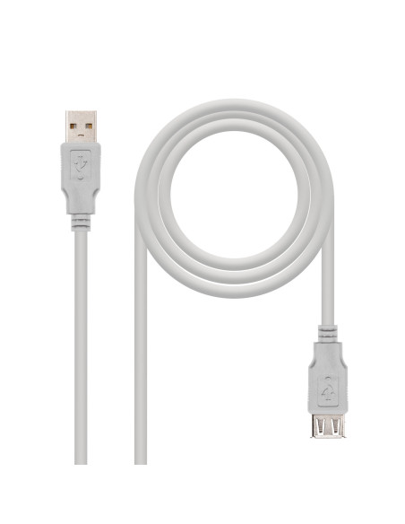 Nanocable CABLE USB 2.0, TIPO A M-A H, BEIGE, 1.8 M