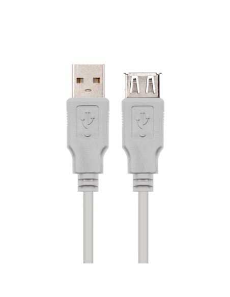 Nanocable CABLE USB 2.0, TIPO A M-A H, BEIGE, 1.8 M