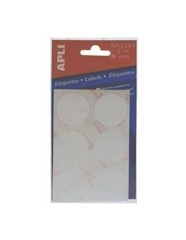 APLI Circular labels 5 sheets 8 x 8mm Red etiqueta autoadhesiva Rojo 288 pieza(s)