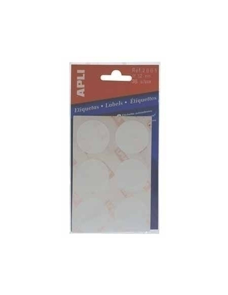 APLI Circular labels 5 sheets 8 x 8mm Red etiqueta autoadhesiva Rojo 288 pieza(s)