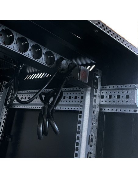 Phasak Armario Rack PRO 19" 22U 600 x 1000 negro con ventilación - PHO 6122 (desmontado)