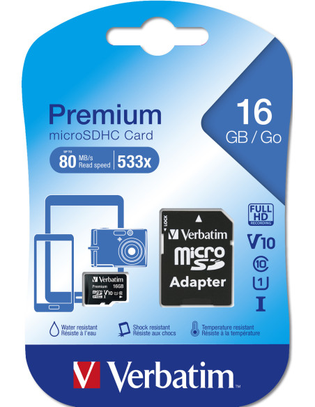 Verbatim Premium 16 GB MicroSDHC Clase 10