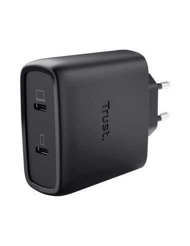 Trust Maxo Cargador GaN USB-C de 2 puertos de 65 W - Negro