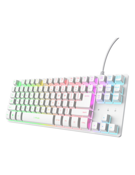 Trust GXT 833W Thado TKL teclado Juego USB QWERTY Español Blanco
