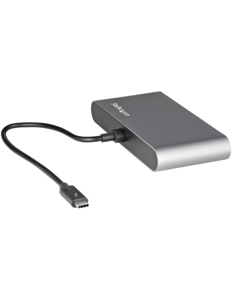 StarTech.com Mini Dock Thunderbolt 3 - Docking Station Portátil para 2 Monitores con HDMI 4K de 60Hz, 2x Hub USB-A (3.0 2.0),