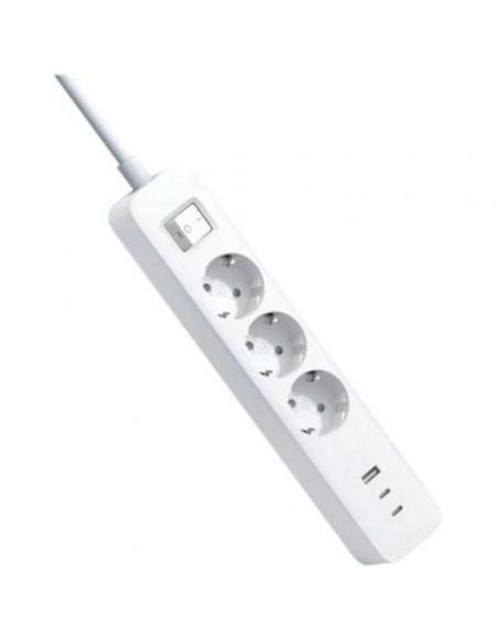 REGLETA ENCHUFES XIAOMI 20W POWER STRIP CON INTERRUPTOR 3 SCHUCO / 1X USB-A 18W / 2X USB-C 3 20W / CARGA RAPIDA 20W / 1.4 m / BL