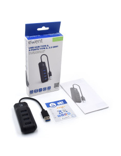 Ewent EW1138 hub de interfaz USB 3.2 Gen 1 (3.1 Gen 1) Type-A 5000 Mbit s Negro 2