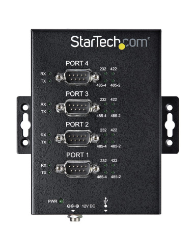 StarTech.com Adaptador Hub Serie RS232 RS485 RS422 a 4 puertos USB - Convertidor Ladrón USB 2.0 a Serial DB9 - IP30 - de