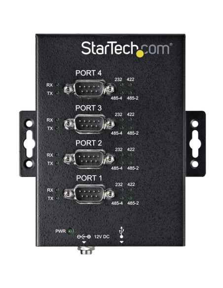 StarTech.com Adaptador Hub Serie RS232 RS485 RS422 a 4 puertos USB - Convertidor Ladrón USB 2.0 a Serial DB9 - IP30 - de