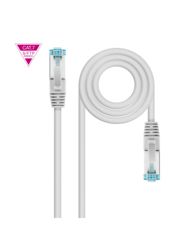Nanocable Cable de Red Latiguillo Cat.7 600MHZ LSZH SFTP PIMF AWG26, Gris, 25 cm