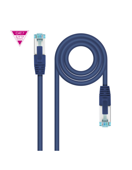 Nanocable Cable de Red Cat.7 600MHZ LSZH SFTP PIMF AWG26, Azul, 50 cm