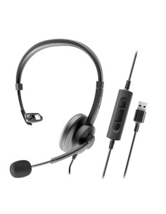 Axtel AXH-ACEUCM auricular y casco Auriculares Alámbrico Diadema Oficina Centro de llamadas USB Type-C   USB Type-A Negro