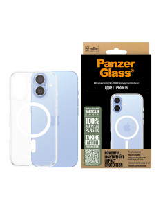 PanzerGlass ® HardCase Transparent w. White MagSafe iPhone 16 funda para teléfono móvil Transparente 2
