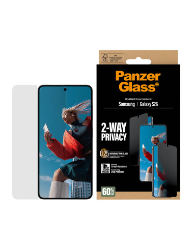 PanzerGlass ® 2-Way Privacy Screen Protector Samsung Galaxy S26 | Ultra-Wide Fit w. EasyAligner Protector de pantalla 1 pieza(s)