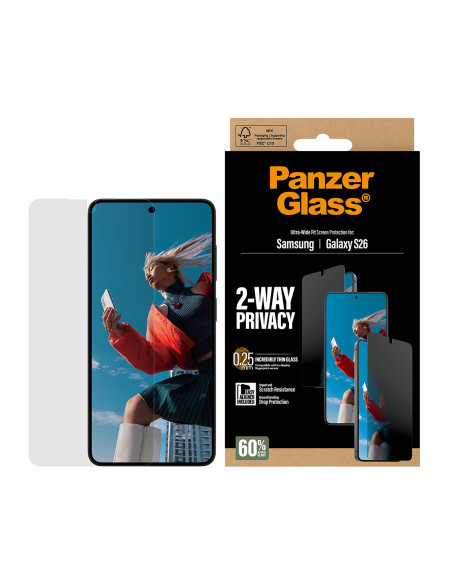 PanzerGlass ® 2-Way Privacy Screen Protector Samsung Galaxy S26 | Ultra-Wide Fit w. EasyAligner Protector de pantalla 1 pieza(s)