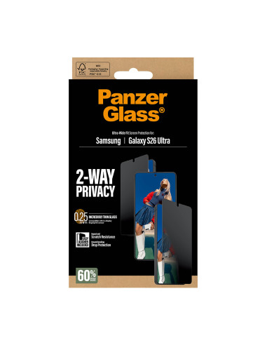 PanzerGlass ® 2-Way Privacy Screen Protector Samsung Galaxy S26 Ultra | Ultra-Wide Fit w. EasyAligner Protector de pantalla 1
