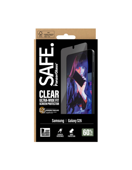 PanzerGlass SAFE. by ® Screen Protector Samsung Galaxy S26 | Ultra-Wide Fit w. EasyAligner Protector de pantalla 1 pieza(s)
