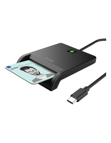 Trust 26253 lector de tarjeta inteligente Interior USB Tipo C Negro