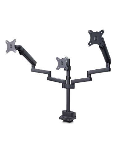 StarTech.com Soporte de Escritorio para 3 Monitores VESA 75x75 100x100 de 27 Pulgadas - Grommet o Abrazadera en C - Ajuste sin