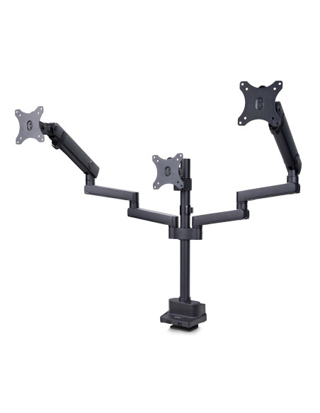StarTech.com Soporte de Escritorio para 3 Monitores VESA 75x75 100x100 de 27 Pulgadas - Grommet o Abrazadera en C - Ajuste sin