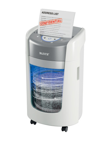 Leitz IQ OptiMax Home Office 225 triturador de papel Microcorte 58 dB Gris, Blanco