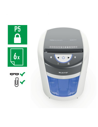 Leitz IQ OptiMax Home Office 225 triturador de papel Microcorte 58 dB Gris, Blanco