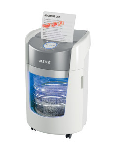Leitz IQ OptiMax Small Office 350 triturador de papel Microcorte 58 dB 22,3 cm Gris, Blanco