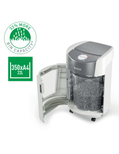 Leitz IQ OptiMax Small Office 350 triturador de papel Microcorte 58 dB 22,3 cm Gris, Blanco 2