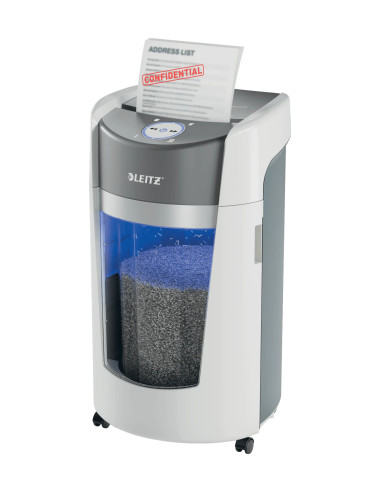 Leitz Destructora de Papel IQ OptiMax Office Microcorte Seguridad P5 35L - Blanca