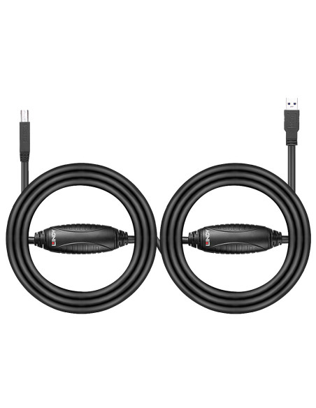 Lindy 43098 cable USB USB 3.2 Gen 1 (3.1 Gen 1) 10 m USB A USB B Negro