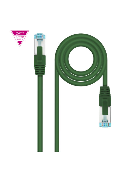 Nanocable Cable de Red Cat.7 600MHZ LSZH SFTP PIMF AWG26, Verde, 1 m