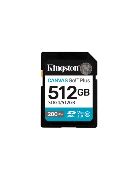 Kingston Technology Canvas Go! Plus 512GB SDXC Canvas Go Plus Gen4 200MB s C10 UHS-I U3 V30