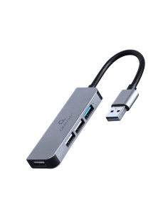 Gembird UHB-U3P1U2P3-01 base para portátil y replicador de puertos Alámbrico USB 3.2 Gen 1 (3.1 Gen 1) Type-C Plata