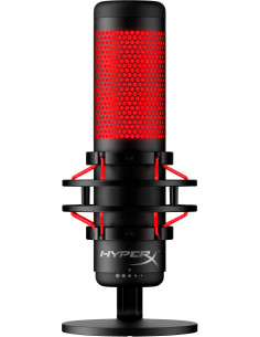 Micrófono USB HyperX QuadCast (negro-rojo) - iluminación roja